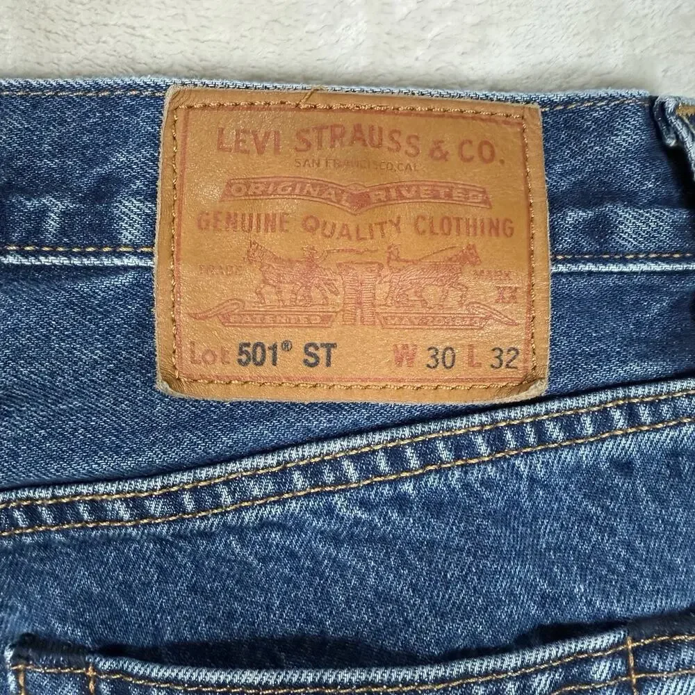 Levi’s 501 ST Premium Selvedge Denim Blue Jeans‎ Men's Size 30x32 Big E Tab
